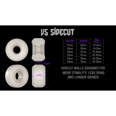 Колеса скейт BONES WHEELS OG Formula Mummy Skulls 54mm V5 Sidecut White 100A 54(р), 54